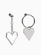 Серьги металл «Сердце», графика, цвет серебро - Фото 2