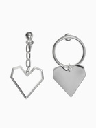 Серьги металл «Сердце», графика, цвет серебро - Фото 1