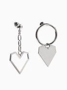 Серьги металл «Сердце» графика, цвет серебро - Фото 1