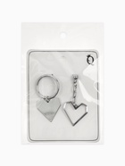 Серьги металл «Сердце», графика, цвет серебро - Фото 6