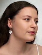Серьги металл «Сердце», графика, цвет серебро - Фото 7