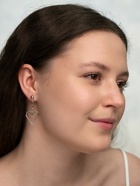 Серьги металл «Сердце», графика, цвет серебро - Фото 8