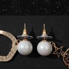 Серьги с жемчугом "Атмосфера" звезда и бусина, цвет белый в золоте - фото 25631328