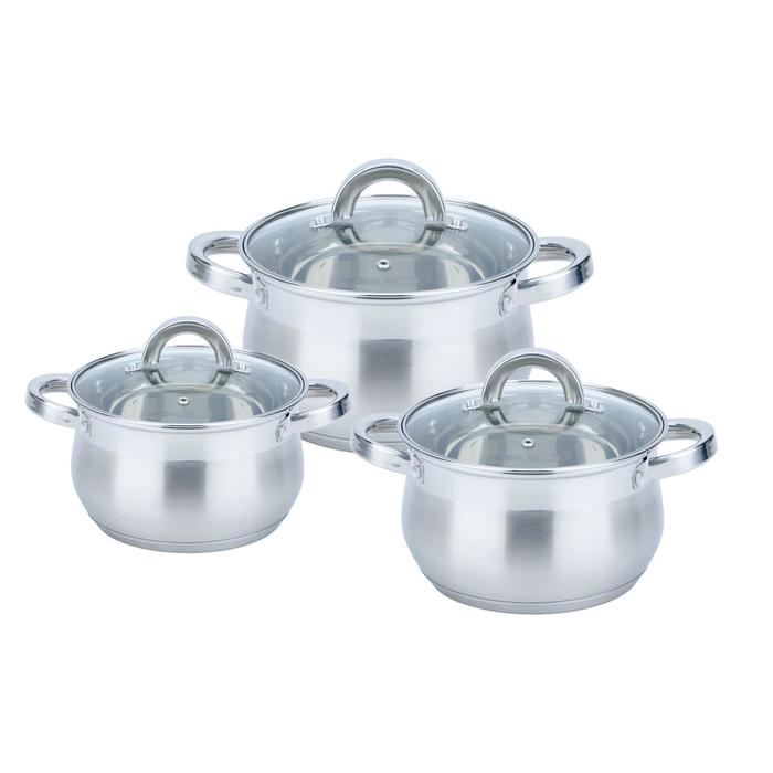 Набор посуды Bekker Premium Bella, 6 предметов: 2.1 л, 2.9 л, 3.9 л - Фото 1
