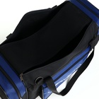 Сумка дорожная на молнии, 3 наружных кармана, длинный ремень, цвет чёрный/синий - фото 26436888