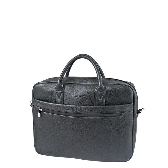 Сумка деловая мужская Bagsland на молнии, 38×8×32 см, чёрная - Фото 1