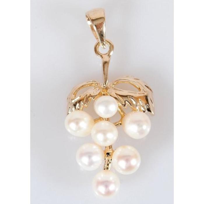 Подвеска с жемчугом "Ягоды", позолота с родированием - Фото 1
