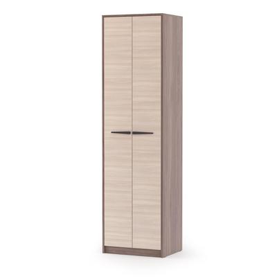 Шкаф прямой двухстворчатый «Оптима», с выдвижной штангой, 587×450×2110 мм, цвет шимо тёмный/шимо светлый