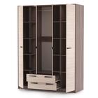 Шкаф четырёхдверный «Оптима», с зеркалами, 1570×575×2110 мм, цвет шимо тёмный/шимо светлый 6861264