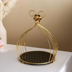 Подставка для десертов круглая «Шатёр», d=25 см, цвет металла золотой