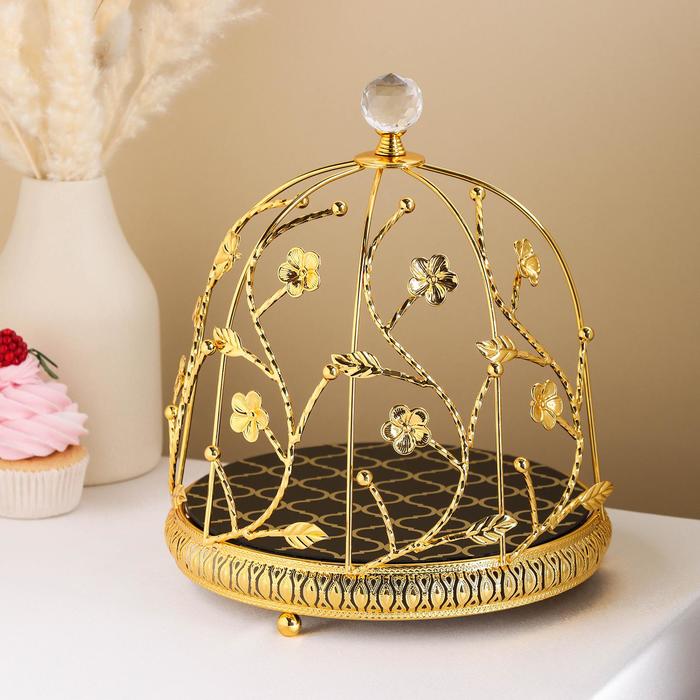 Подставка для десертов круглая «Алюр», 22×22×26 см, цвет металла золотой - фото 1907211406
