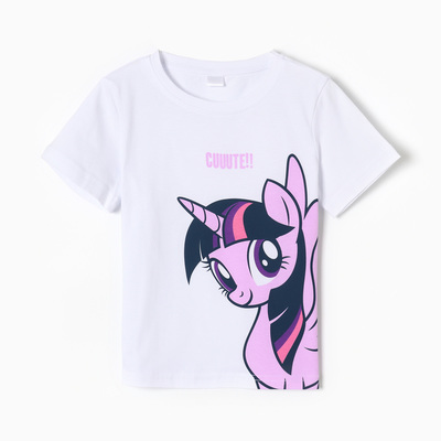 Футболка для девочки KAFTAN: Cute, белая, размер 28 (86-92 см)