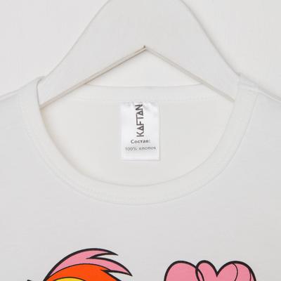 Футболка для девочки KAFTAN: Wow, белая, рост 86-92 см