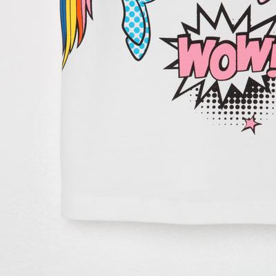 Футболка для девочки KAFTAN: Wow, белая, рост 86-92 см