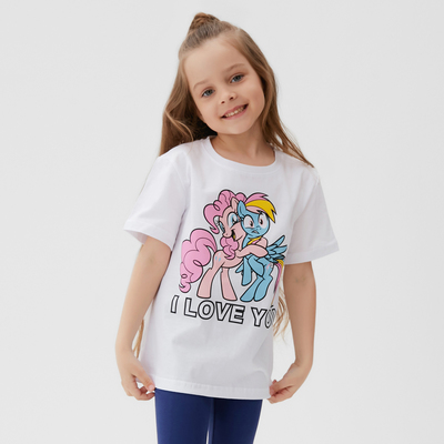 Футболка для девочки KAFTAN: I Love you, белая, рост 86-92 см