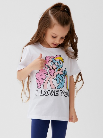 Футболка для девочки KAFTAN: I Love you, белая, размер 28 (86-92 см)