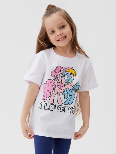 Футболка для девочки KAFTAN: I Love you, белая, размер 30 (98-104 см)