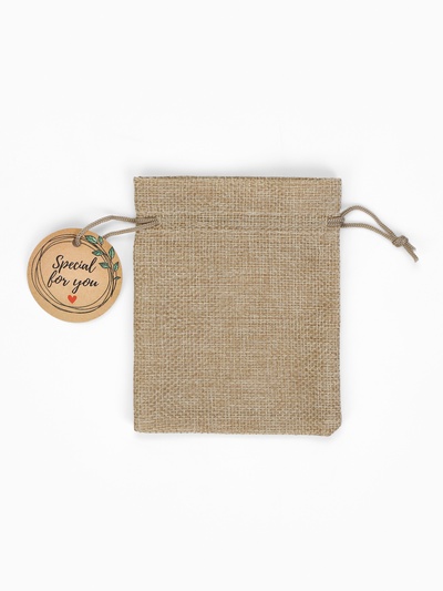 Мешочек подарочный «Для тебя», лён, 10×12 см, бежевый