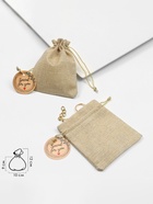 Мешочек подарочный «Для тебя», лён, 10?12 см, бежевый (комплект 50 шт) - фото 59985541