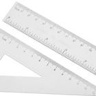 Набор чертёжный Calligrata, 4 предмета (линейка 20 см, угольник 14 см/ 30°, угольник 10 см/ 45°, транспортир), прозрачный - Фото 3