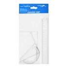 Набор чертёжный Calligrata, 4 предмета (линейка 20 см, угольник 14 см/ 30°, угольник 10 см/ 45°, транспортир), прозрачный - Фото 4