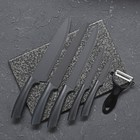 Набор кухонных ножей «Гипноз», 6 предметов, цвет чёрный - фото 4616337