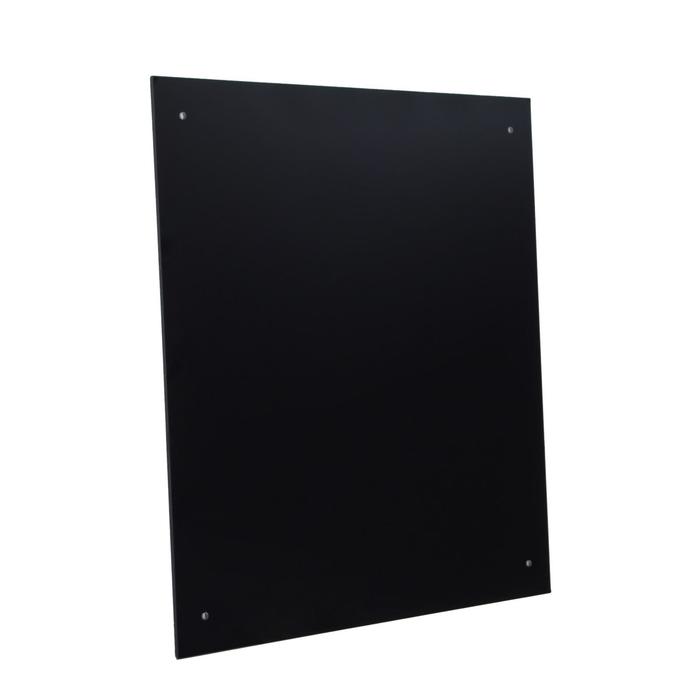 Стеклянная панель 600х600х4 мм черная, с креплением - Фото 1