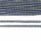 Тесьма синяя с золотом по краю, 1,5 см, намотка 50 м - Фото 2