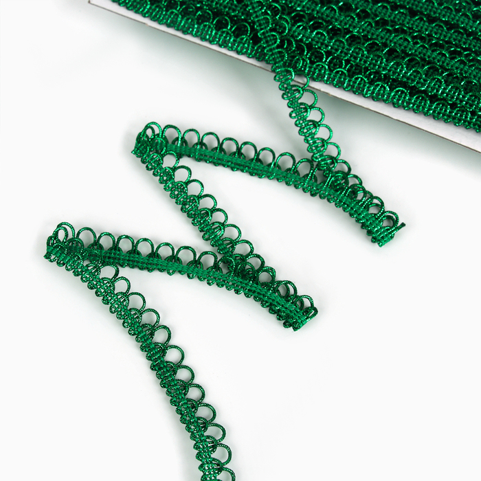 Тесьма Фестоны зеленый 1,5 см намотка 25 метров - Фото 1