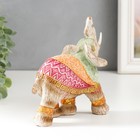 Сувенир полистоун "Слон в разноцветной попоне с рисунками" под дерево МИКС 15х16х7,7 см 5465322
