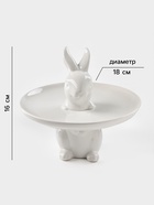 Блюдо для пирожных Доляна «Кролл», 18×18 см, доломит, белое - Фото 2