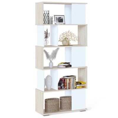 Стеллаж напольный «СТ 12», 800×296×1766 мм, цвет дуб сонома/белый