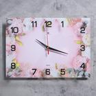 Часы-картина настенные "Розовые цветы", плавный ход, 25 х 35 см, АА - фото 2933673