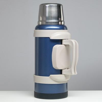 Термос Мастер К Volume, 3.2 л, с ситечком, с двумя кружками, сохраняет тепло 72 ч, нержавеющая сталь, синий