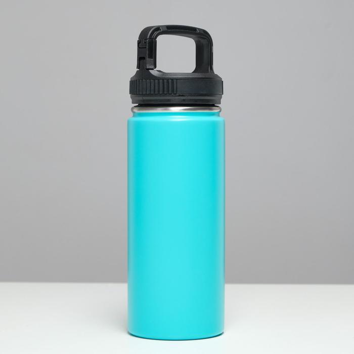 Термос TAKE IT EASY «Карабин», 550 мл, сохраняет тепло 24 ч, нержавеющая сталь, голубой - Фото 1