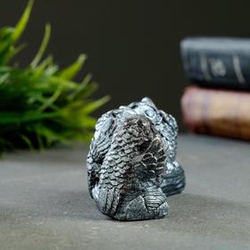 Фигурка гипс «Три совы на жердочке», состаренное серебро, 10×5×4 см