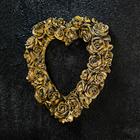 Фоторамка "Сердце из роз" состаренное золото, 15х15 см - Фото 2