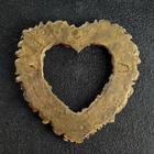 Фоторамка "Сердце из роз" состаренное золото, 15х15 см - Фото 3