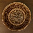 Тарелка круглая "Рябиновый вальс" Д19,5 см, береста - фото 24211253