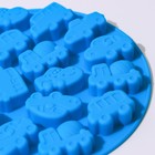 Форма для мармелада Доляна «Машинки», силикон, d=12 см, 17 ячеек, фиолетовая - Фото 2