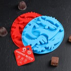 Форма для шоколада Доляна «Дино», силикон, 16.5×14×1 см, 7 ячеек, МИКС - Фото 8