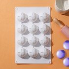 Форма для муссовых десертов и выпечки Доляна «Бабл», 29×18×3 см, 12 ячеек (5×4,5 см), цвет белый - Фото 1