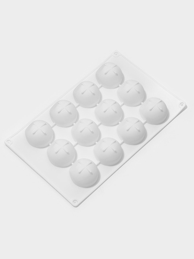 Форма для муссовых десертов и выпечки Доляна «Бабл», 29×18×3 см, 12 ячеек (5×4.5 см), силикон, белая