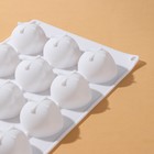 Форма для муссовых десертов и выпечки Доляна «Бабл», 29×18×3 см, 12 ячеек (5×4,5 см), цвет белый - Фото 2