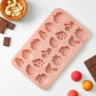 Форма для конфет и шоколада Доляна «Сочно», силикон, 21×12.5×1 см, 18 ячеек, цвет МИКС - Фото 2