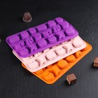 Форма для конфет и шоколада Доляна «Сочно», силикон, 21×12.5×1 см, 18 ячеек, цвет МИКС - Фото 6