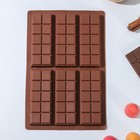 Форма для шоколада «Плитка. Мелкие дольки», силикон, 26×17×1 см, 6 ячеек, цвет МИКС - фото 295129408
