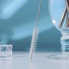 Трубочки для коктейлей Доляна Ice, 21 см, с ёршиком, нержавеющая сталь, 4 шт., форма МИКС - Фото 2