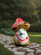 Садовая фигура из гипса «Мухомор с лягушкой», 32×15×15 см - Фото 3