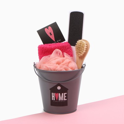 Набор подарочный «Этель» Home, полотенце, щётка, мочалка